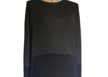 Joan Vass New York Black & Grey High/Low Sweater Size XL